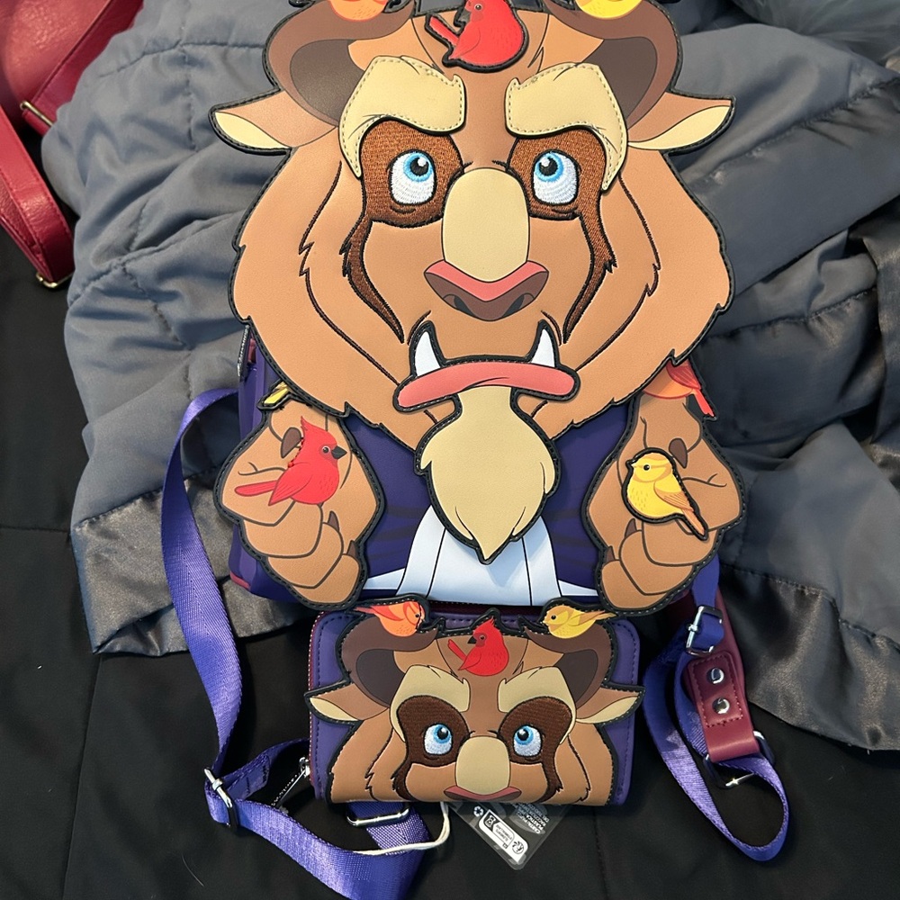 Loungefly Beast Character Backpack and Wallet Set